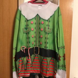 Faux Real Elf long sleeve photo realistic apparel XXL.  Ugly as it should be!